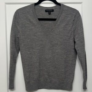 Banana Republic Charcoal Merino Wool V-Neck Pullover